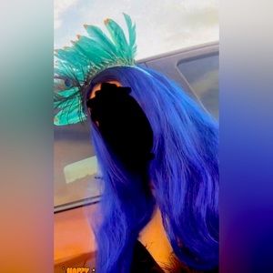 Blue wig